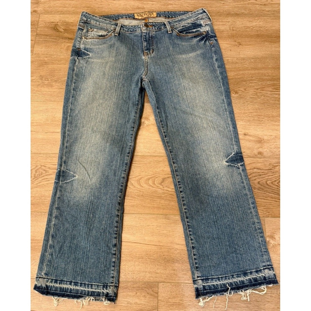 Hint Bootcut Distressed Raw Hem Jeans Women's Junior's Size 15 Inseam 28"